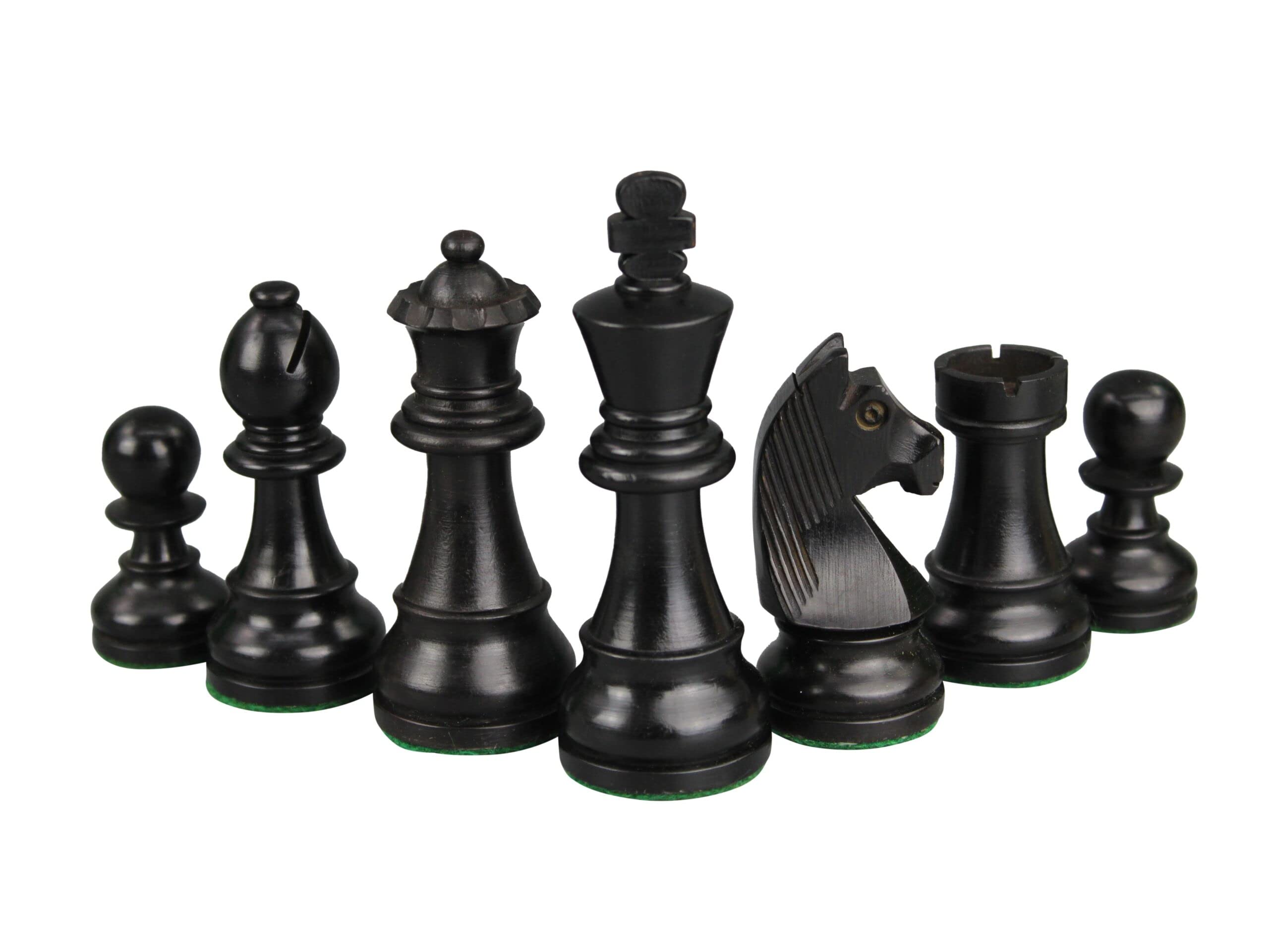 Helena - Set di scacchi in legno di ebano, peso 50 cm, in ebano e ebano tedesco Staunton, 9,75 cm