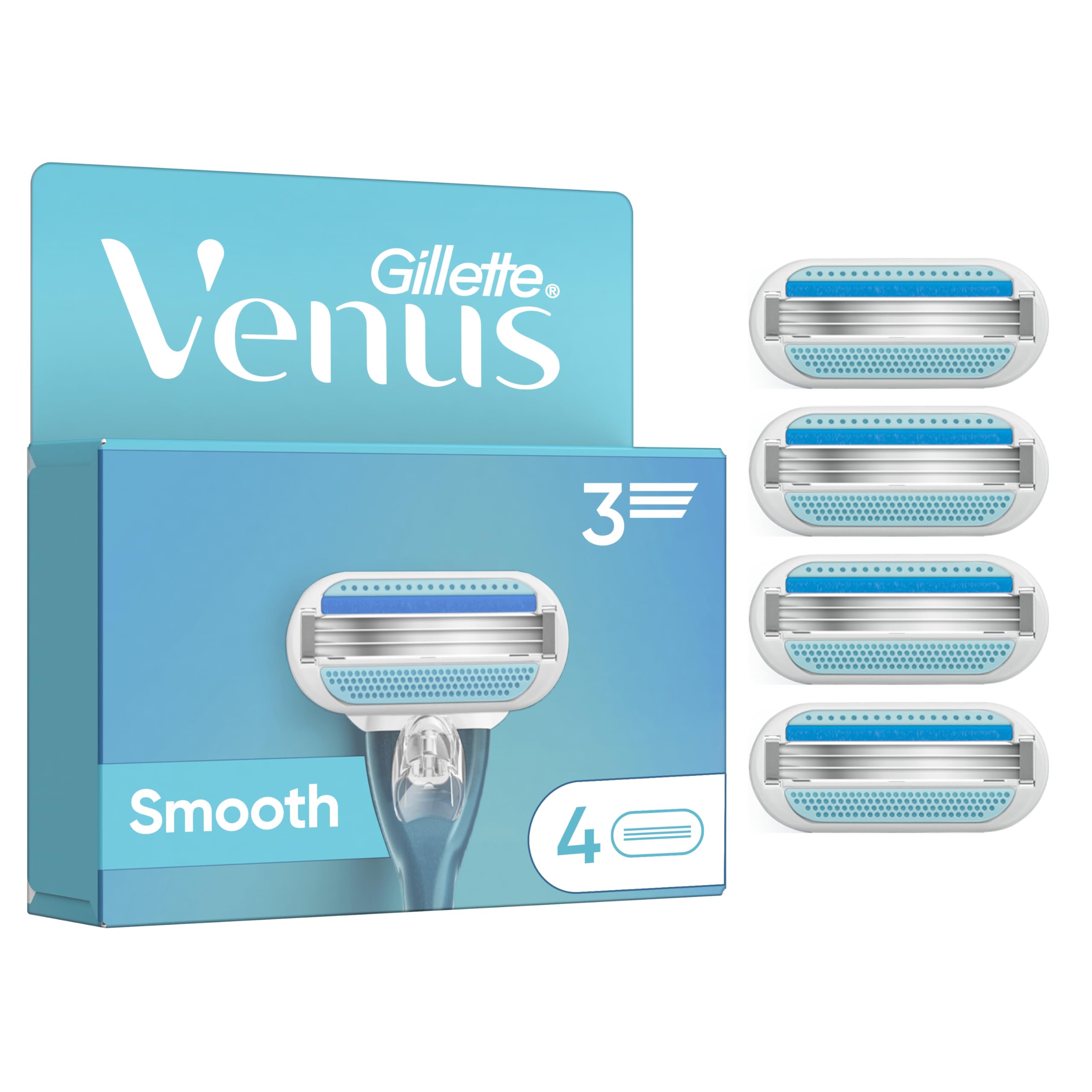 Gillette Venus Smooth Damen Rasierklingen – 4 Ersatzklingen