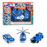 Mix or Match Vehicles, Magnetic Toy Play Set, Police