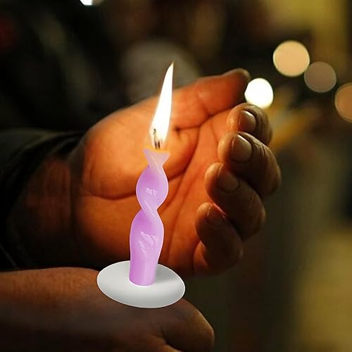 Miniatura 25 de Vela cónica en espiral torcida de 10 pulgadas, velas de colores sin perfume, velas altas sin humo para el hogar, vacaciones, boda, fiesta