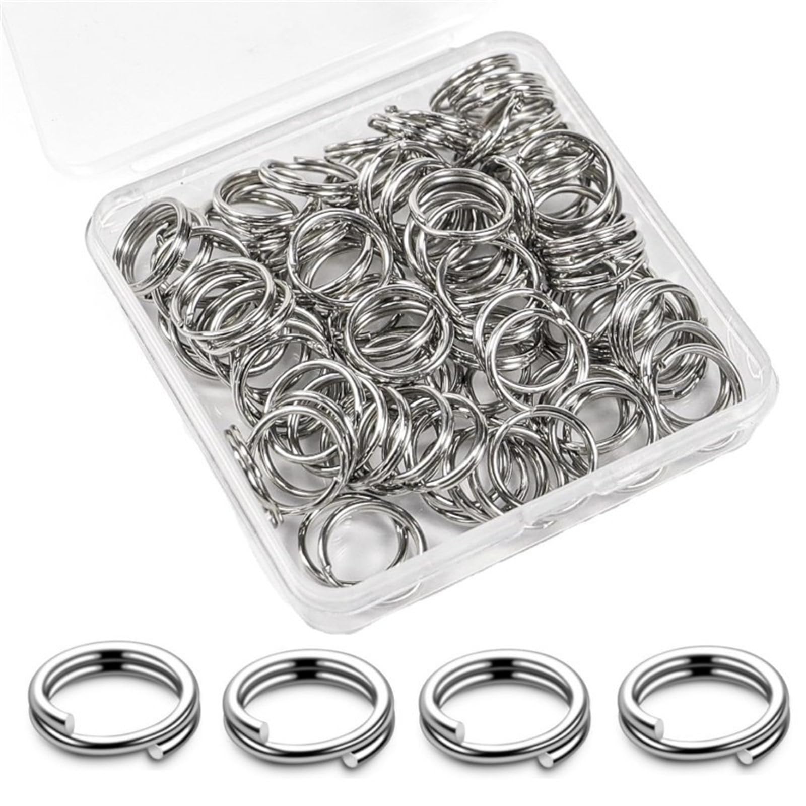 Ljmyy Pack of 100 12MM Open Jump Rings for Keychains Jewelry Making and Projects Iron Materials Secure Connection