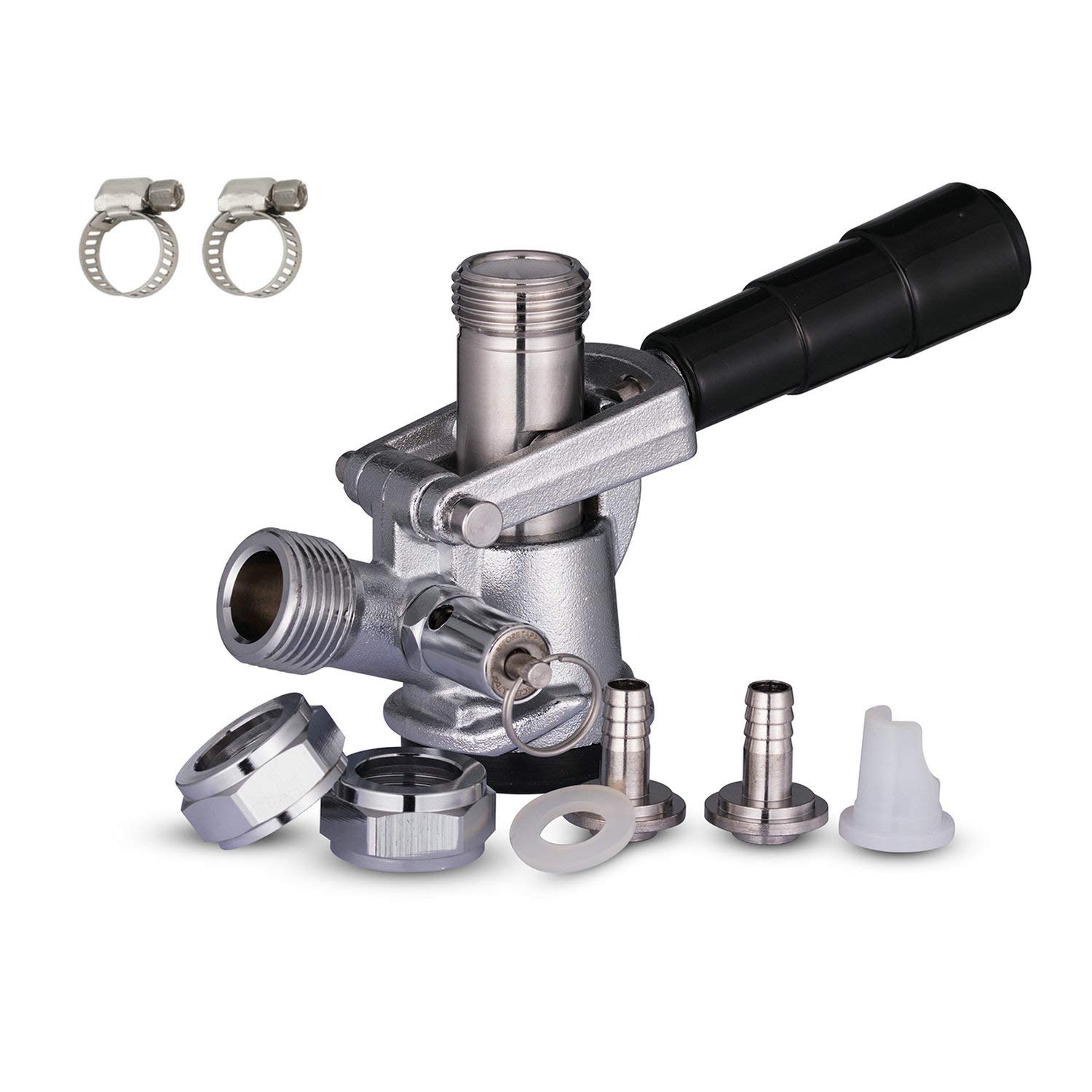 US Sankey Keg Coupler,D Beer Keg Coupler, Homebrewing D coupler Stainless Steel Probe Heavy Duty Keg Coupler D System with Black Lever Handle (D Type Coupler)