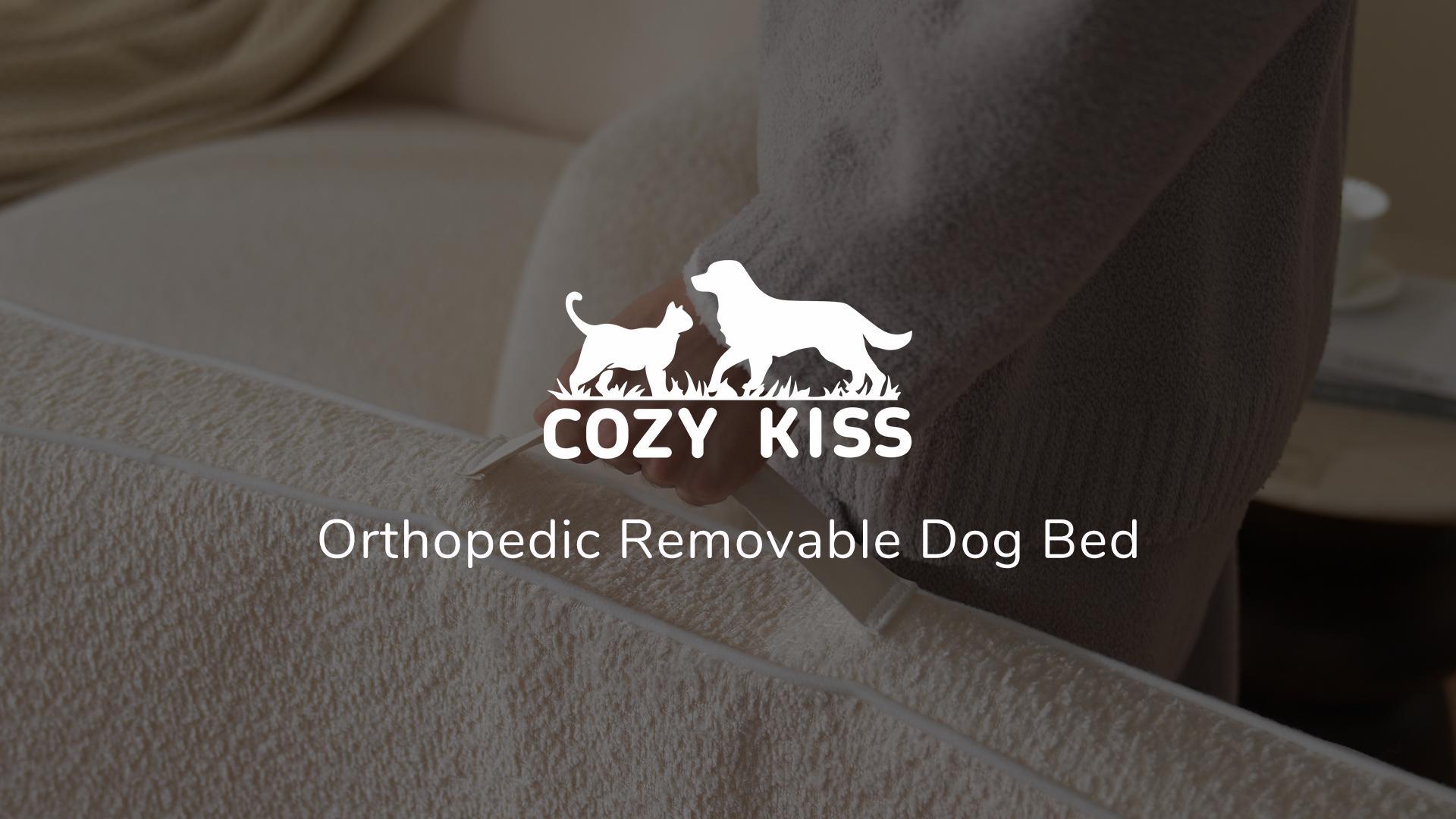 Orthopedic Dog Bed for Large Dogs up to 90 lbs - Removable Washable Cover with Waterproof Lining & Non-Skid Bottom, Cotton-Polyester Blend Boat-Shaped Lounger Mattress, L(45x30x6in), Black - image 8