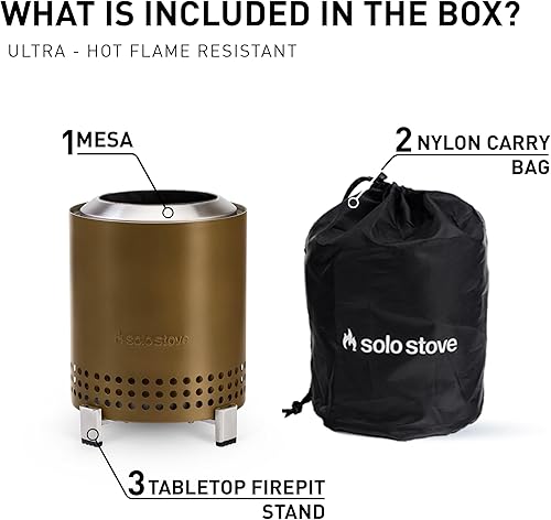 Miniatura 84 de Solo Stove Mesa - Fogón de mesa con soporte, mini fogata de bajo humo para exteriores uso urbano y en suburbios, alimentado por pellets o madera
