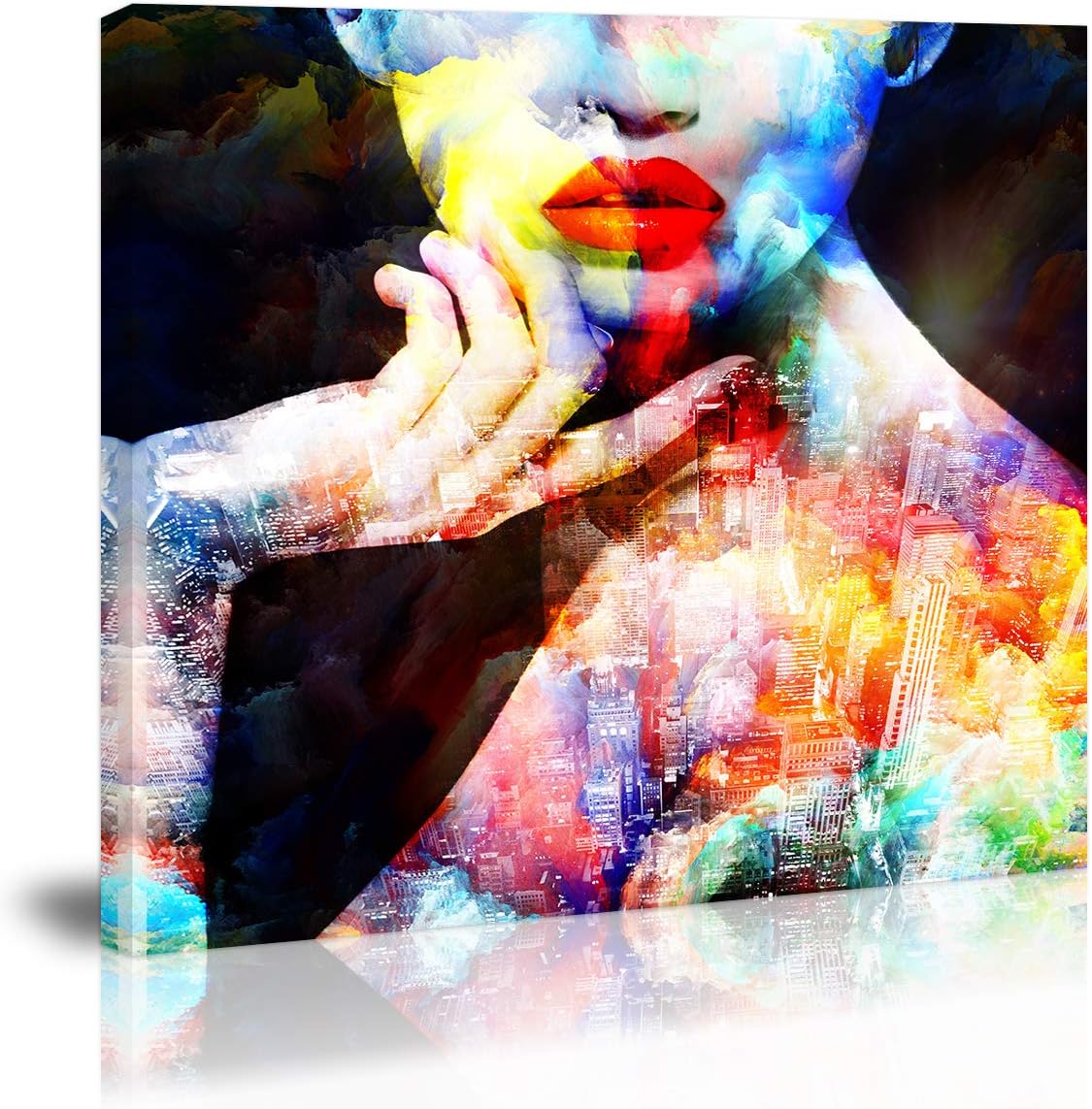 Red Lip Women Wall Art Decor Black and White Modern Abstract Artwork Canvas Painting Prints Pictures Home Decor For Bathroom Living Room Dining Room Bedroom