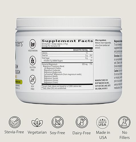 Miniatura 9 de BIOptimizers Magnesio Breakthrough Drink - 8 formas de magnesio, electrolitos, salud del sueño, estrés, recuperación muscular, apoyo cardíaco
