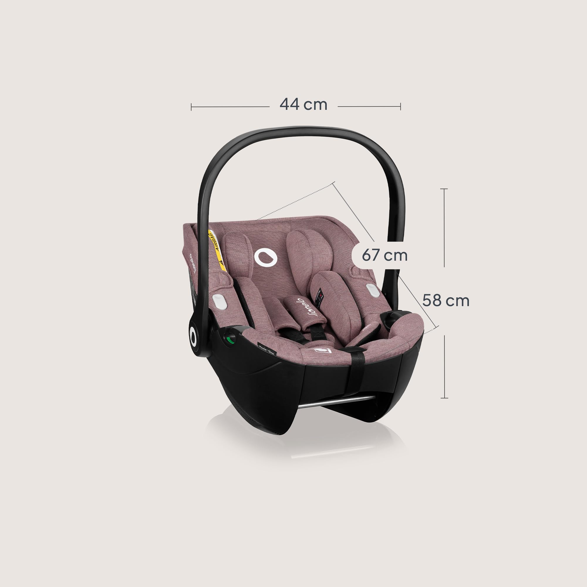 LIONELO Moxie i-Size fotelik dziecięcy 40-87 cm, fotelik dziecięcy grupa 0+, do kierunku wstecznego, zagłówek regulowany, osłona boczna, i-Size R129