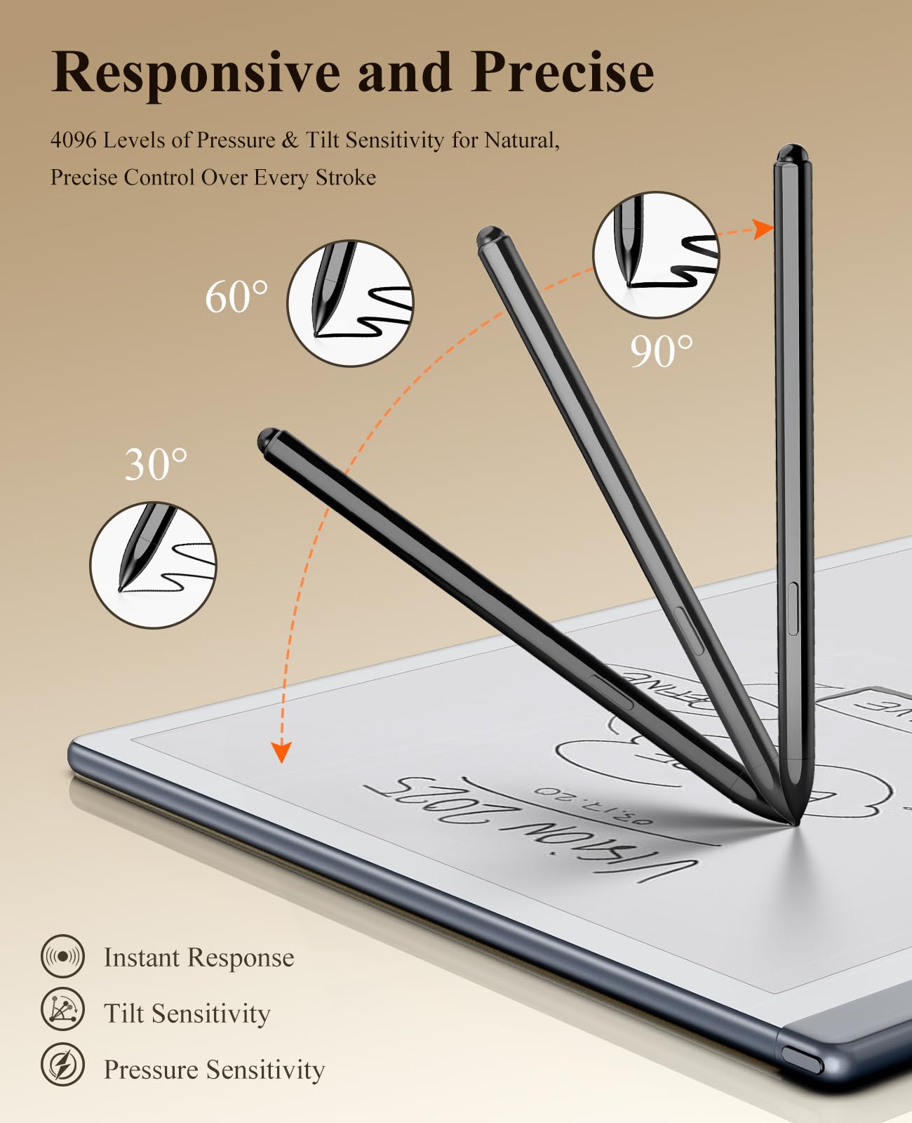 TiMOVO Stylet EMR Magnétique Compatible avec Remarkable 2, Noir