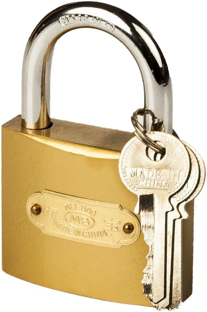 HOMEPRODUCTS4UMebio Stainless Steel 38 mm Pressing Outdoor Hard Lock with 3 keys Suitable for Trunk Tank Seat Cover, Small (Multicolour)