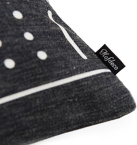 Miniatura 3 de Hofdeco Funda de almohada lumbar decorativa de alta calidad, algodón pesado, lino, tela de barro africano, estampado étnico negro, rayas