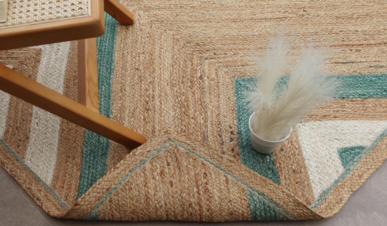 Bexford Handmade Natural Fiber Traditional Area Rug – Soft Texture, Durable Weave, Decorative Rug for Living Room & Bedroom