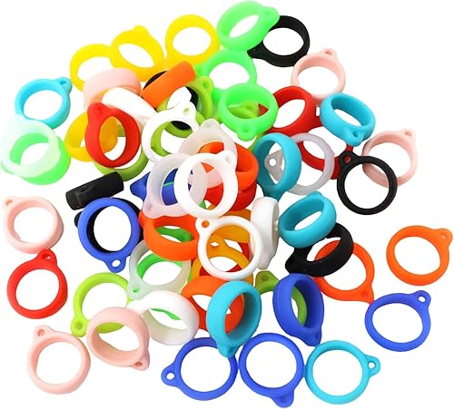 Miniatura 5 de Honbay 66 piezas de anillos de silicona antipérdida, kit de transporte multiusos para bolígrafos, dispositivo de oficina o deporte diario (11