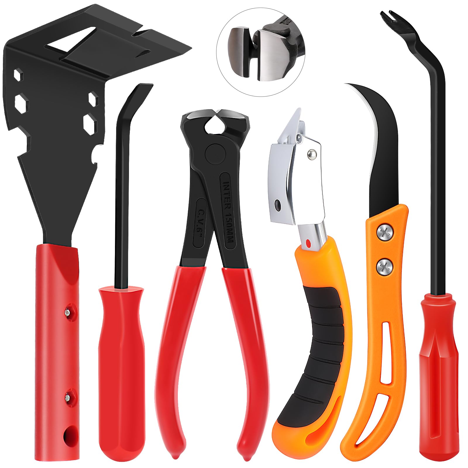 Kit 6 pièces pour moulures avec arrache-agrafes et levier pour rénover vos plinthes