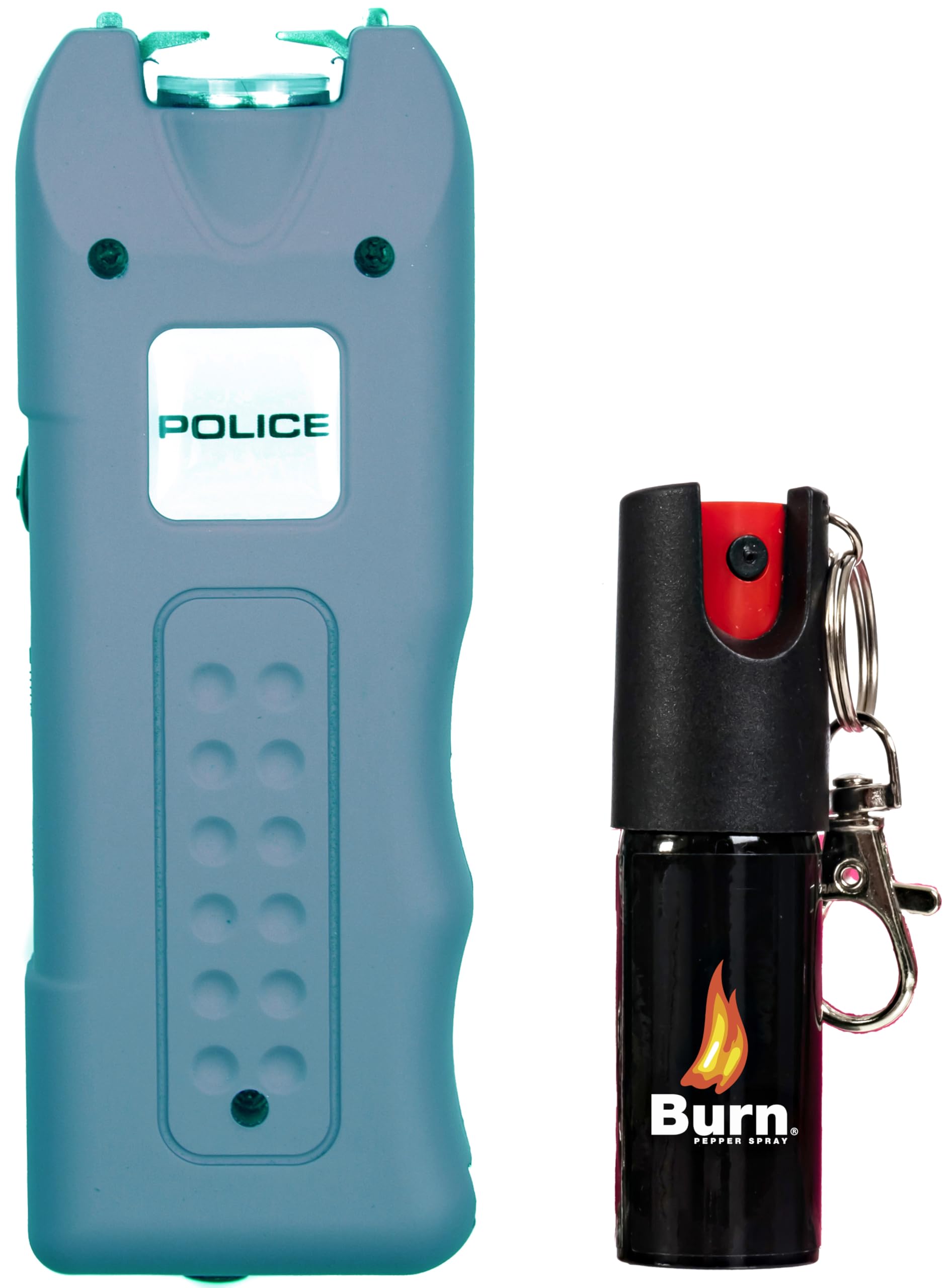 Police Stun Gun Burn Pepper Spray Combo Women Men Self Defense - 628 Blue