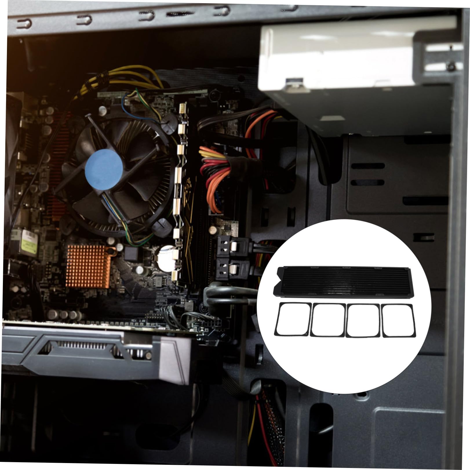 SHINEOFI Radiateur Dissipant la Chaleur à Refroidissement Liquide 48 CM pour Système PC Accessoire Refroidisseur CPU