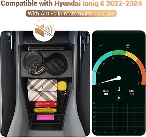 Miniatura 3 de YEE PIN Organizador de consola inferior Ioniq5 2024 para Hyundai Ioniq 5 2024 5 accesorios para 2024 Hyundai Ioniq 5 caja de almacenamiento Ioniq 5