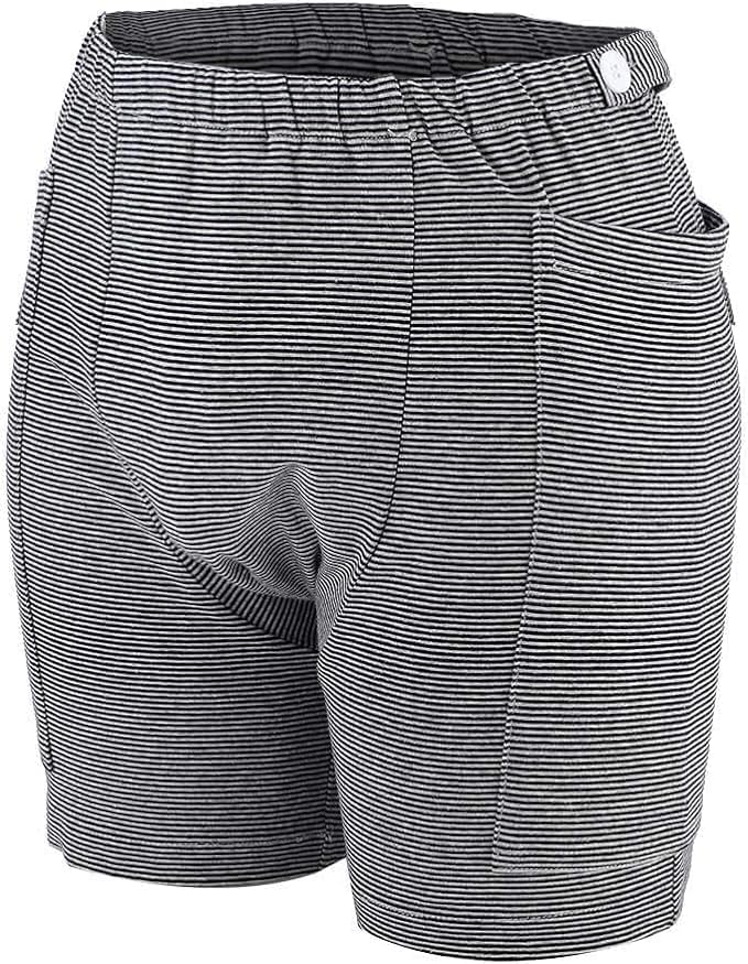 Catheter Pants Mens Nephrostomy Pants Urine Bag Pants with Double Pockets Soft Breathable Incontinence Underwear Shorts Catheter Bag Holder for Bladder Patients Incontinent Elderly