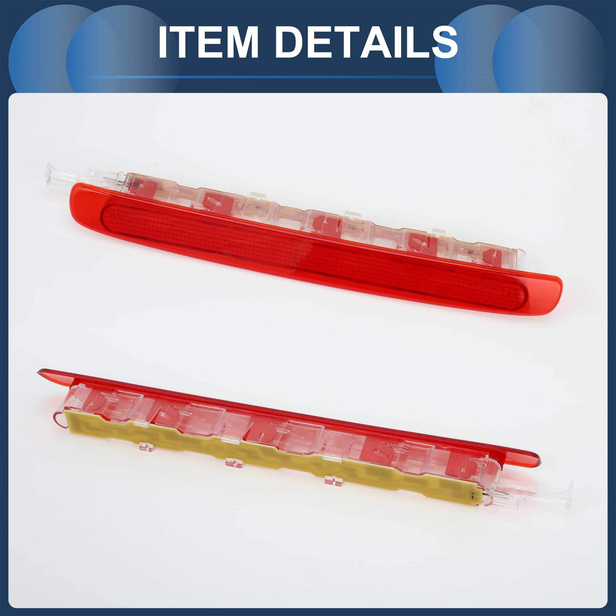 Tercera Luz De Freno Led Para Seat Altea Xl 5P 06-15 1 Pc | Para Seat Altea Freetrack-Type 5P 07-15, Para Seat Altea 5P Facelift 09-15, Rojo, Abs, 32X3Cm, Ip67, 12V, 2 Pines