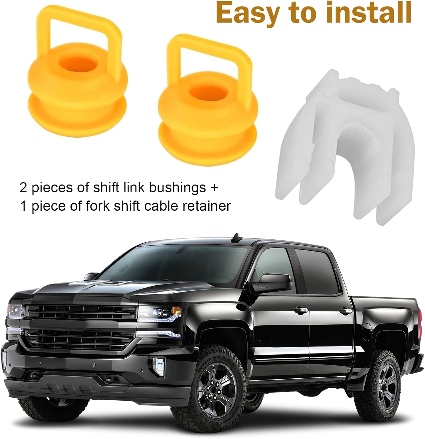 Transmission Shifter linkage Cable Kit, 14104 15276979 52855956AG Shifter Linkage Repair Kit, Shift Cable Bushing, Compatible with Chevrolet Buick GMC Jeep Ram Dodge (Yellow)​