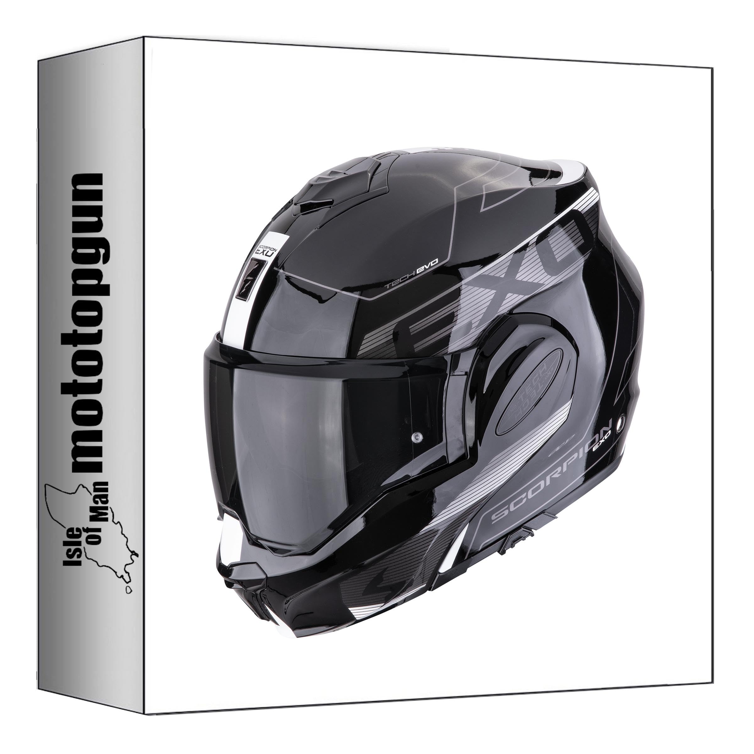 Casque moto modulable Scorpion Exo-Tech Evo Traveller Noir Blanc Taille M - 4
