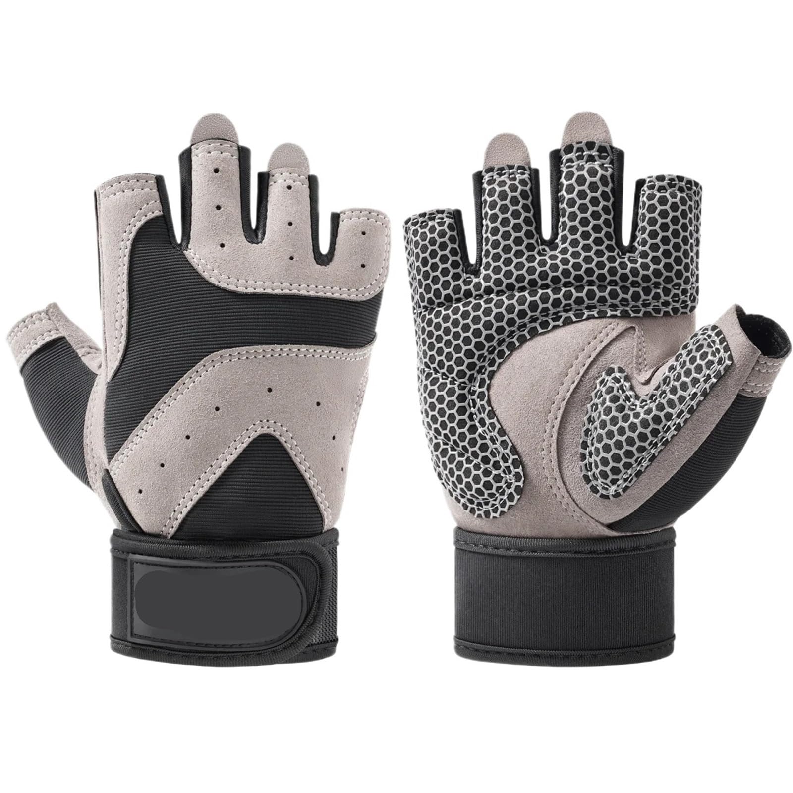 Guanti Da Palestra Guanti fitness Supporto for polsini for allenamento in palestra - Sollevamento pesi, allenamento traspirante, guanti da palestra for uomo e donna Per Fitness, Ciclismo(Grey,S)