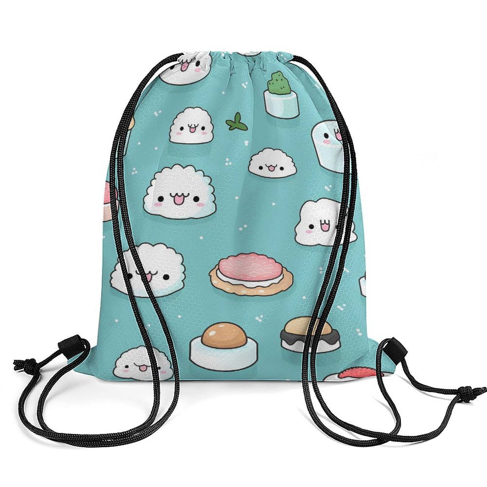Cute Sushi Drawstring Backpack Durable Sport Gym Bags Daypack for Men Women 35 * 42cm