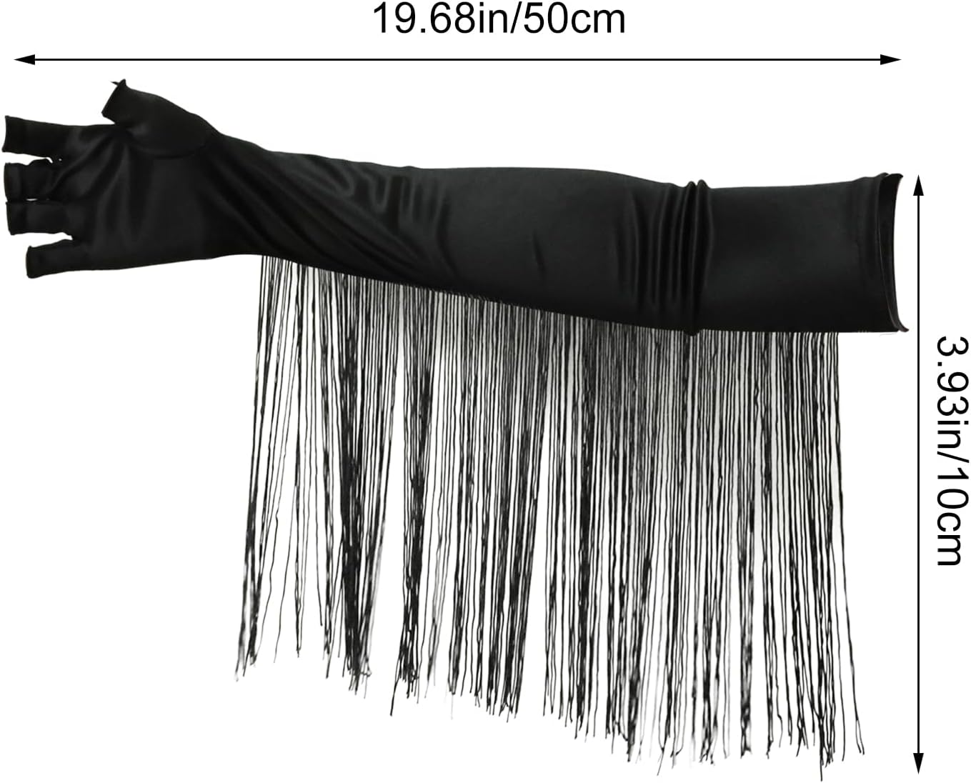 Yueton Punk Style Fringe Long Fingerless Gloves for Costume Party Wedding Opera Performance - Image 3