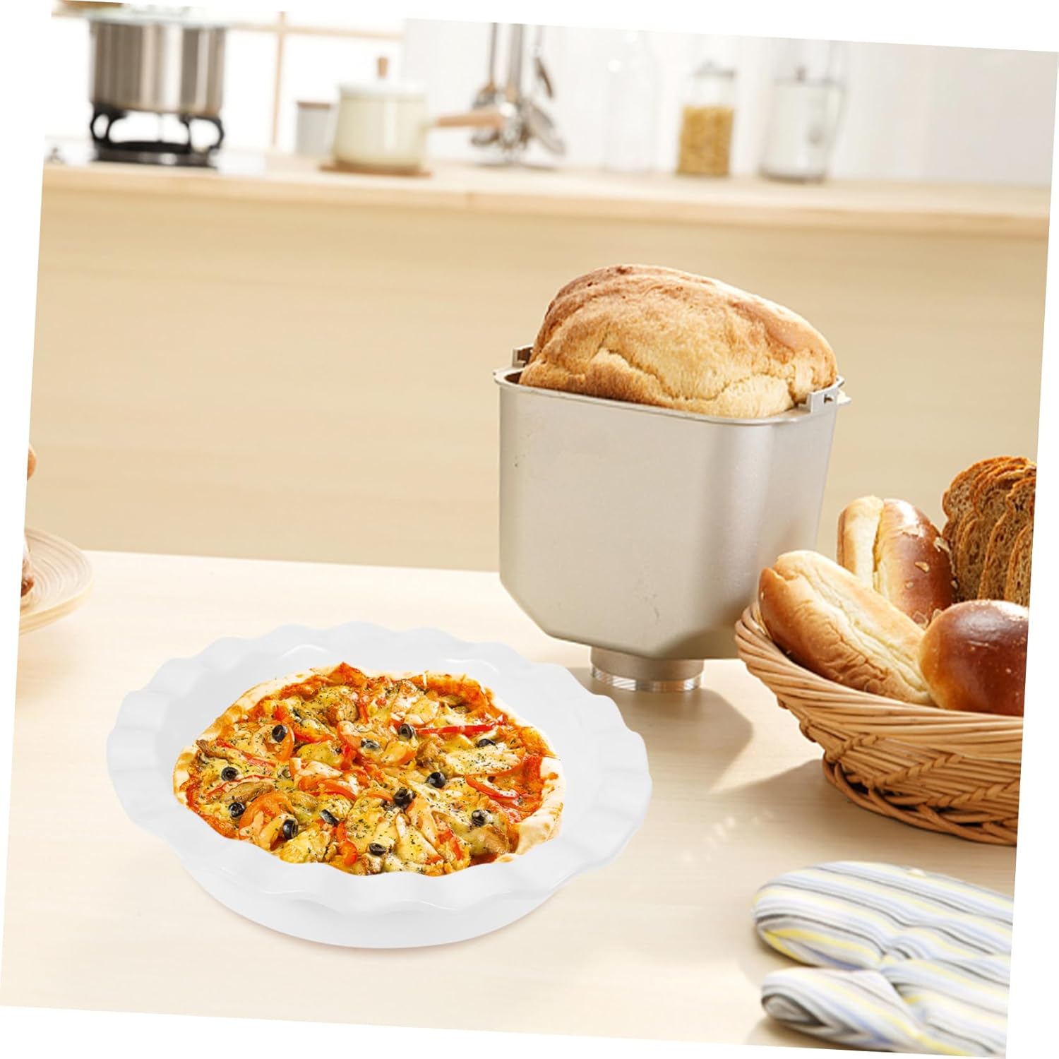 Dish for Baking Round Bakeware Pizza Pan Easy to Clean for Home Restaurant Use Design for Tarts Quiches