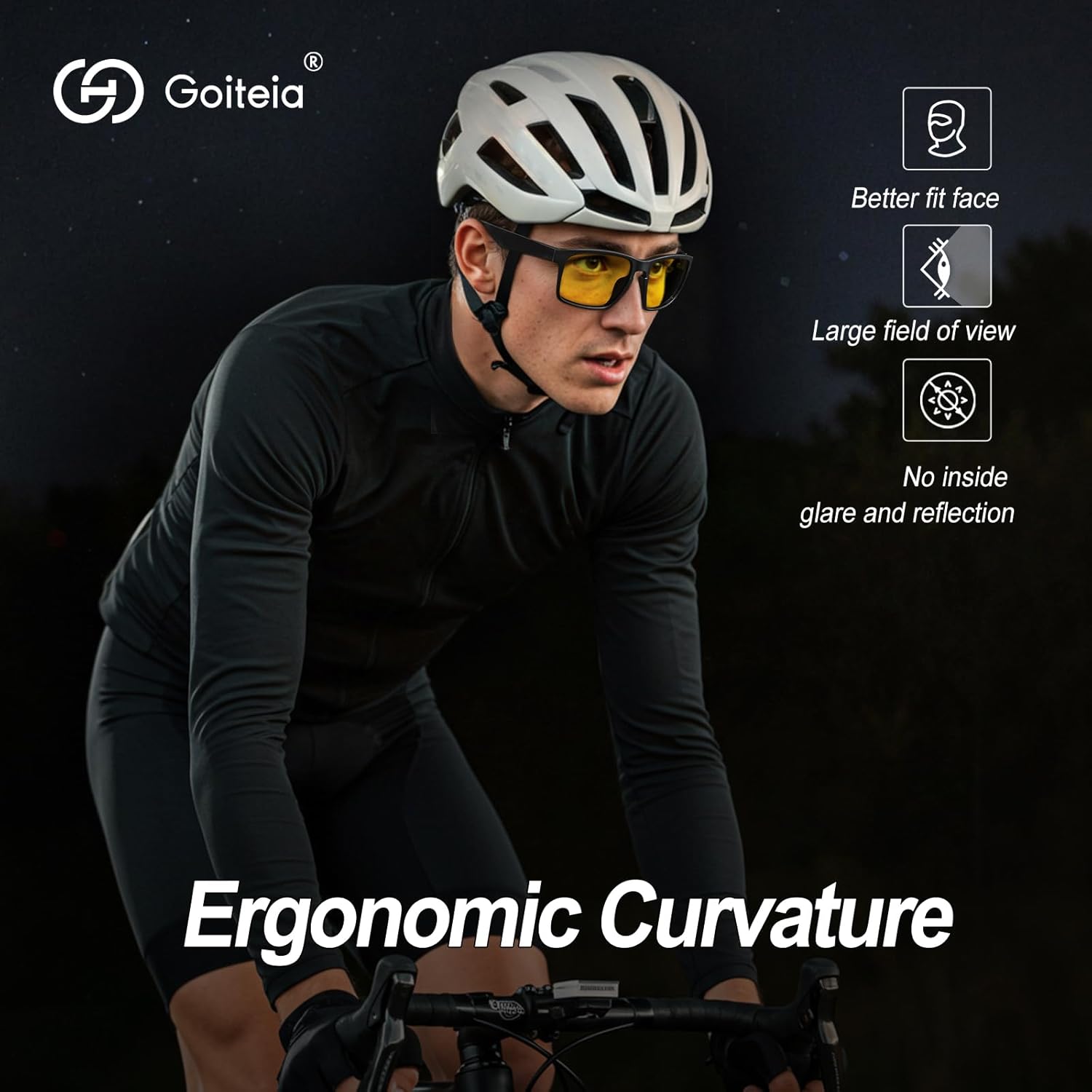 Goiteia Night Driving Glasses for Men Women, Yellow Glasses for Rainy Days, Anti Glare from Front and Rear Headlight - Image 4