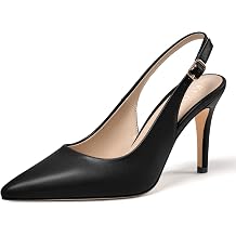 KUOARN Slingback Heels for Women Pointed Toe Stiletto Pumps High Heels