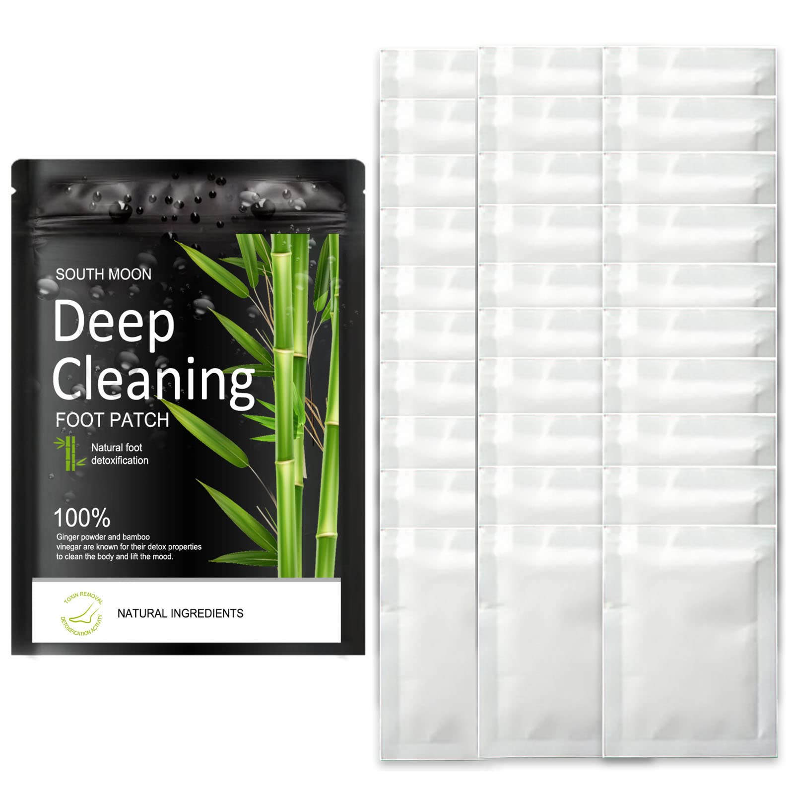 Irovami South Moon 30Pcs Foot Detoxification Patches Active Ingredients Deep Cleansing Foot Patch Remove Toxins Relieve Fatigue Green