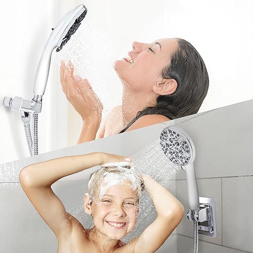 Miniatura 7 de WashPro Cabezales de ducha de alta presión, cabezal de ducha de mano de 8 modos con manguera, lavado eléctrico integrado, cabezal de ducha de mano