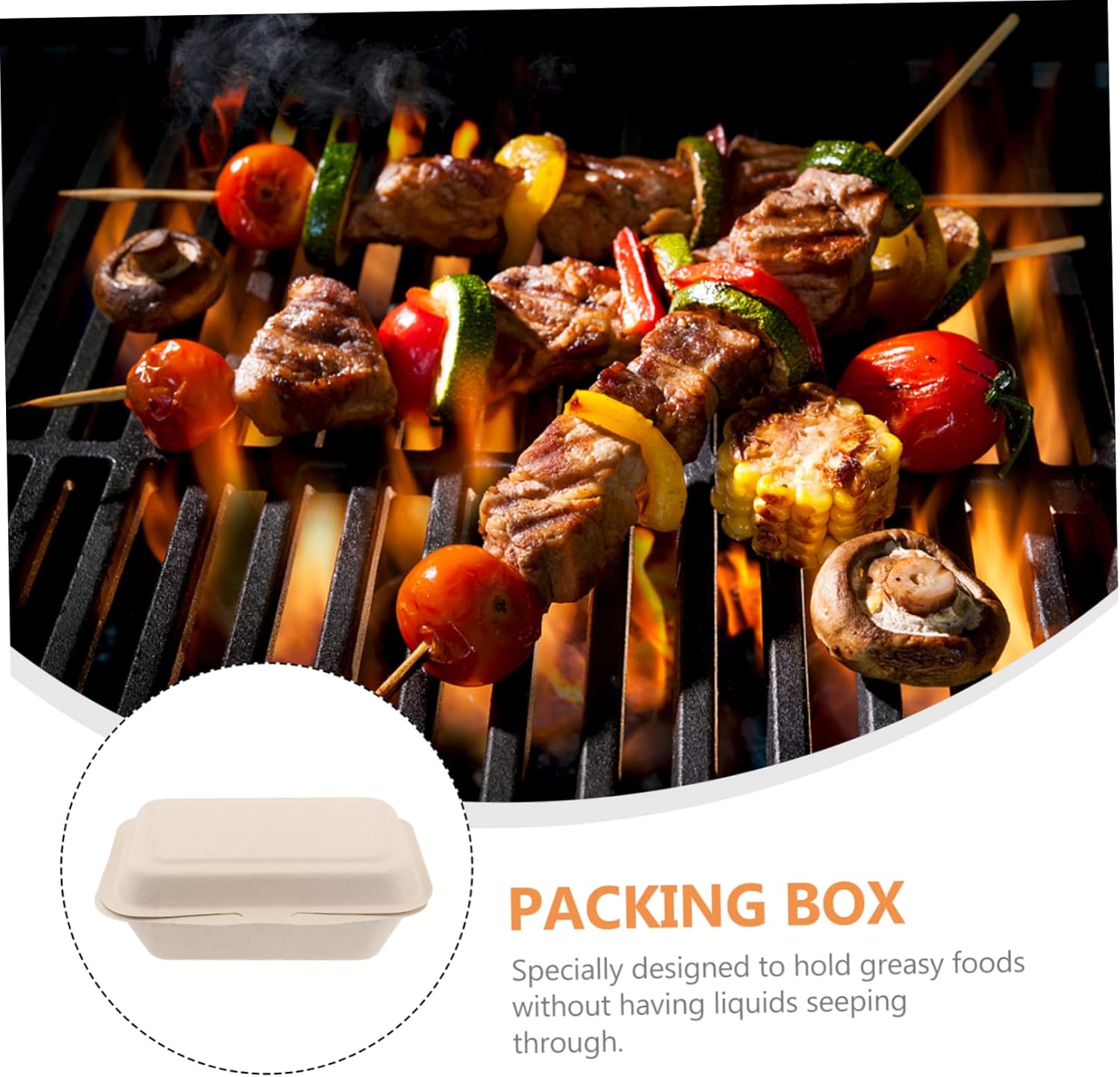50pcs Paper Hamburger Takeout Boxes 600ml Disposable Meal Containers for Food Storage for Lunch and Catering