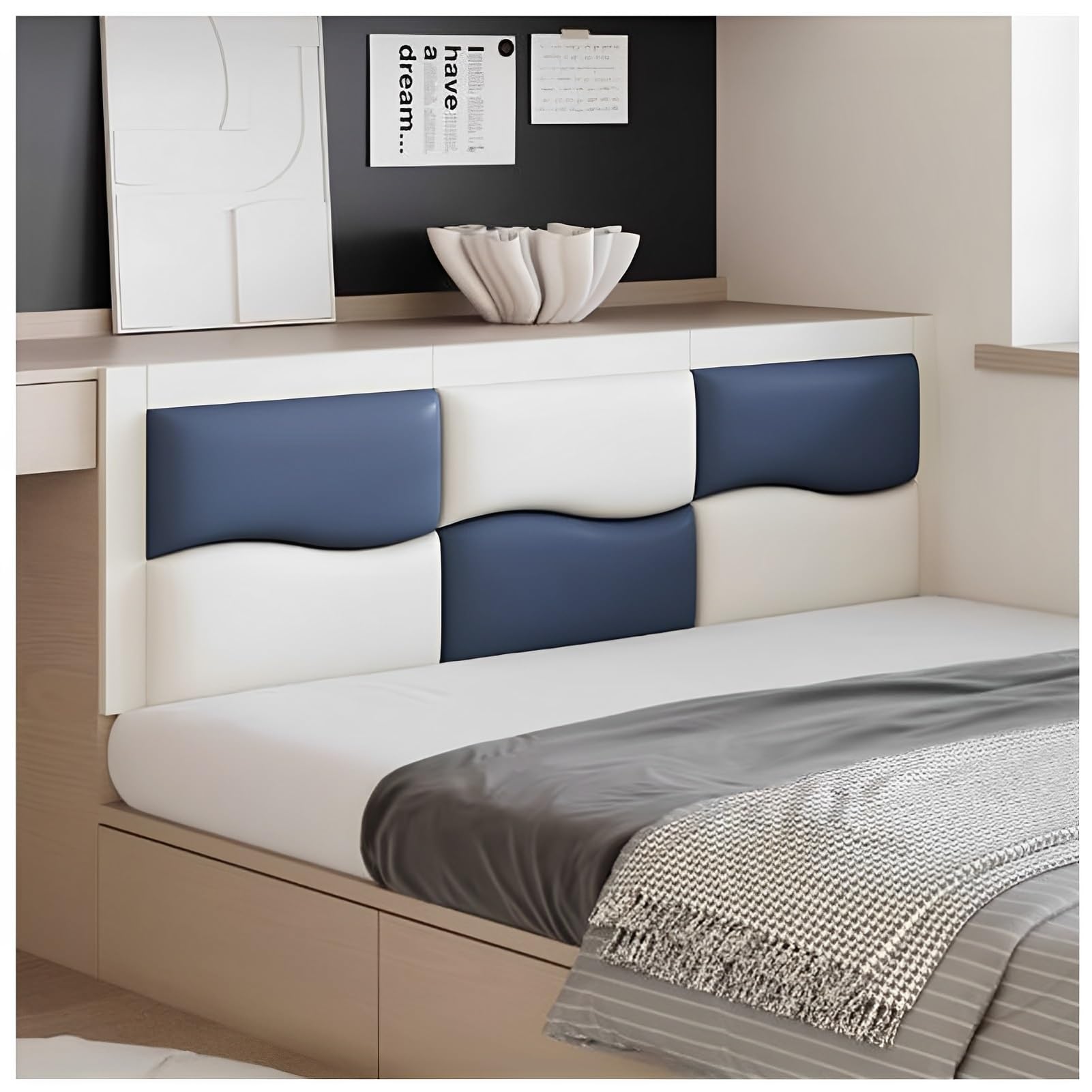 Tapis mural autocollant anti-collision pour chambre d'enfant et aire de jeux, housse de protection amovible pour tête de lit