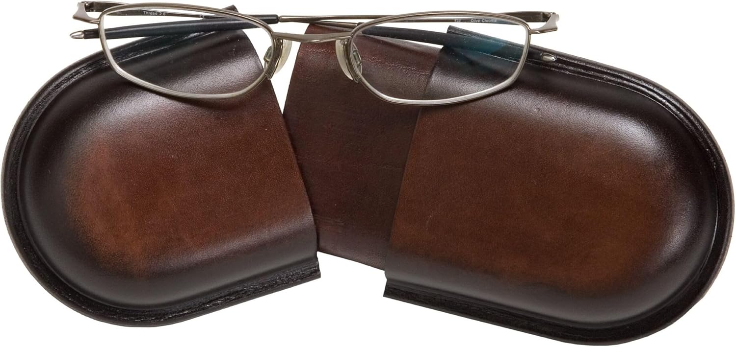 MoKo Harde hoes Brillenkoker, PU lederen brillenkoker, krasbestendige draagbare brillendoos met reinigingsdoek harde schaal etui brillenorganizer brillenopslag voor zonnebril leesbril - blauw