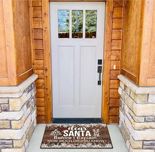Miniatura 6 de Entryway Rugs Indoor Non Slip, Dear Santa Before I Explain How Much Do You Know Outdoor Funny Welcome Mats for Front Door Mats Indoor Outdoor Home