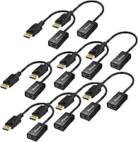Vista 10 de Adaptador 4K DisplayPort (DP) a HDMI, Convertidor de Puerto de Pantalla Unidireccional Chapado en Oro de Computadora a Pantalla HDMI