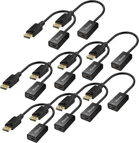Miniatura 9 de Moread Adaptador DisplayPort (DP) a HDMI, puerto de pantalla unidireccional chapado en oro, convertidor de pantalla de PC a HDMI (hombre a hembra)