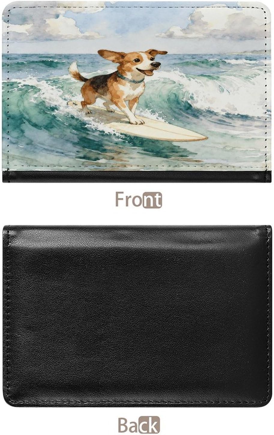 Personalized Happy Doggies Passport Holder Waterproof Passport Protector for Travel Essentials Classic Passport Wallet with Slots PU Leather Passport Cover Holder
