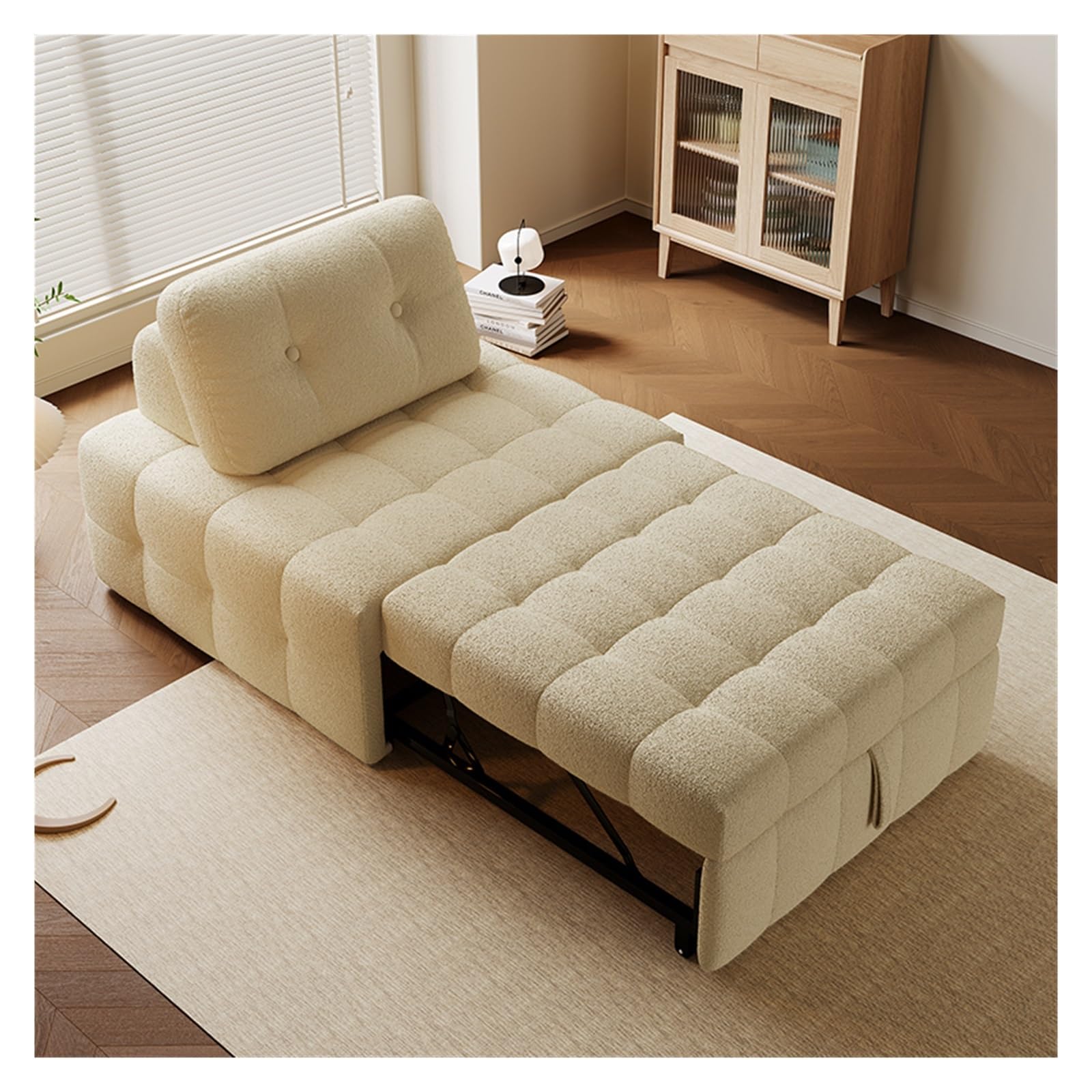 Divano letto pieghevole Divano letto pieghevole convertibile - Poltrona con cuscino, poltrona for soggiorno/dormitorio/uso ospite/ufficio domestico/appartamento, misura unica(Green,80cm)