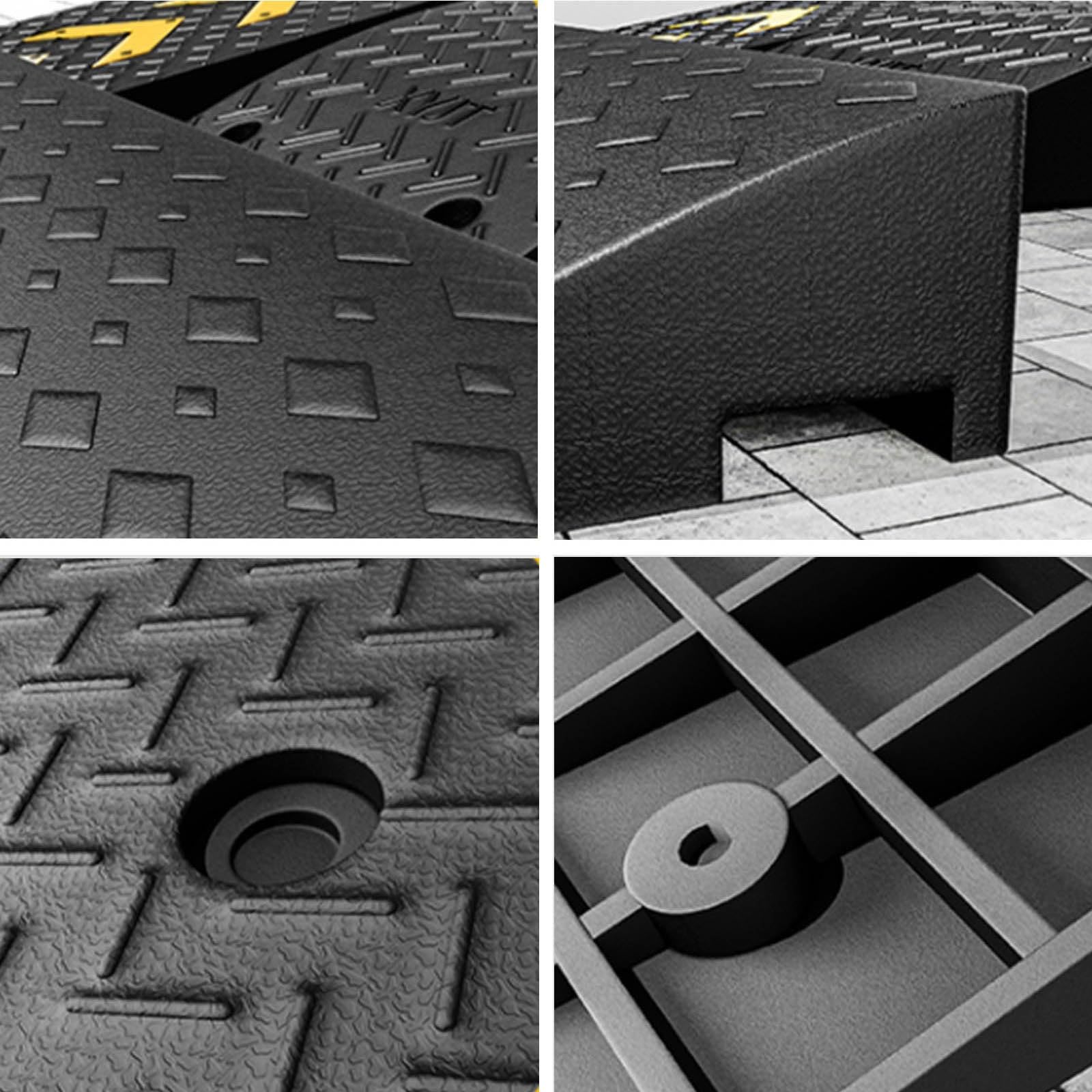 Rampa para silla de ruedas para el hogar, rampa para garaje para bicicletas, rampa para robot de barrido, resistente y duradera,con tornillos de instalación, adecuada para garajes, escalones ( Size :