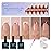 Misssix French Tip Press On Nails, 160Pcs French Gel Nail Tips, Short Square Soft Gel Fake Nails, X-BASIC Tips Starter Kit for Nail Art DIY 16 Sizes