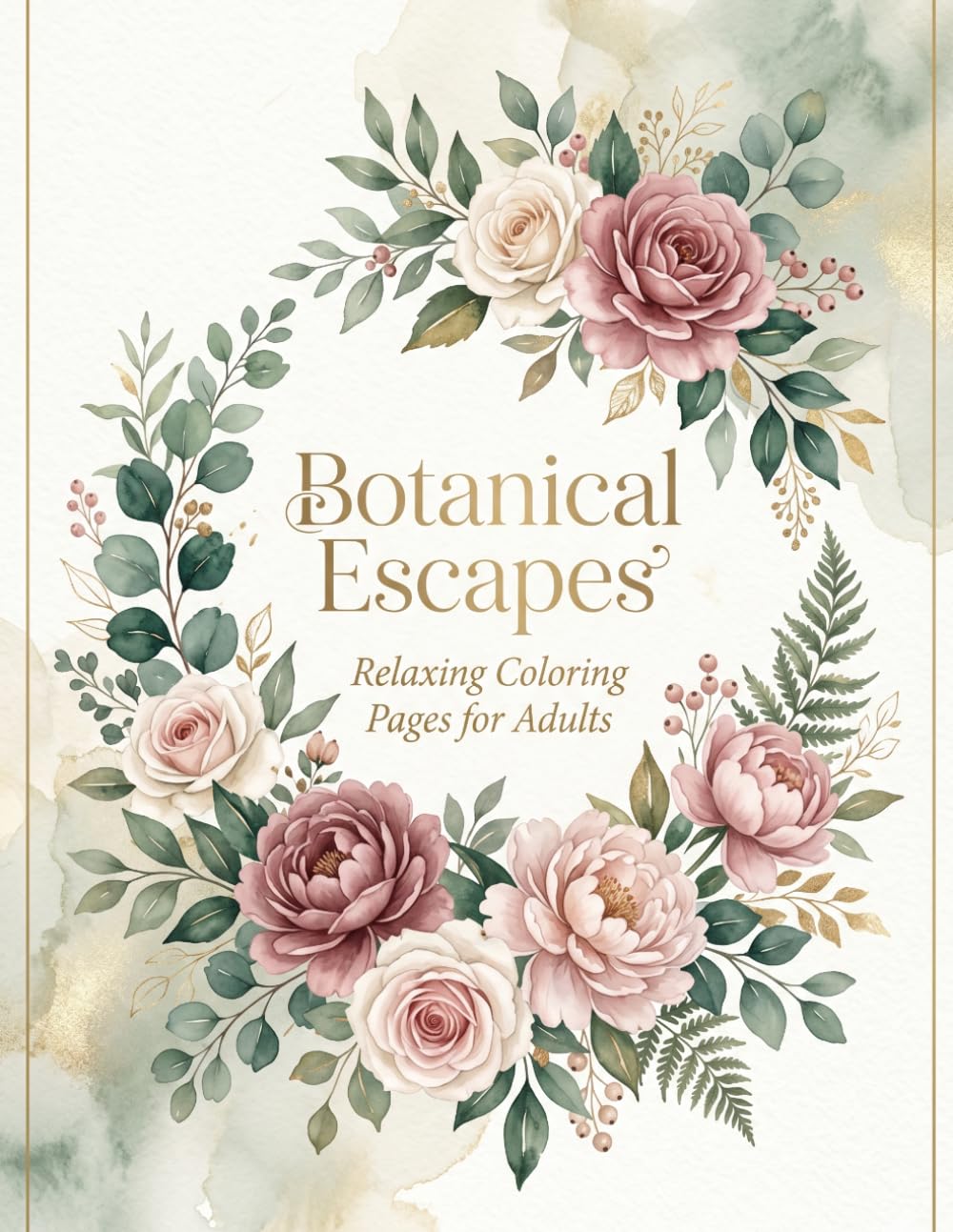 Botanical Escapes Relaxing Coloring Pages for Adults: Stress Relief Floral, Plant & Nature Coloring Book with Cozy Botanical Designs