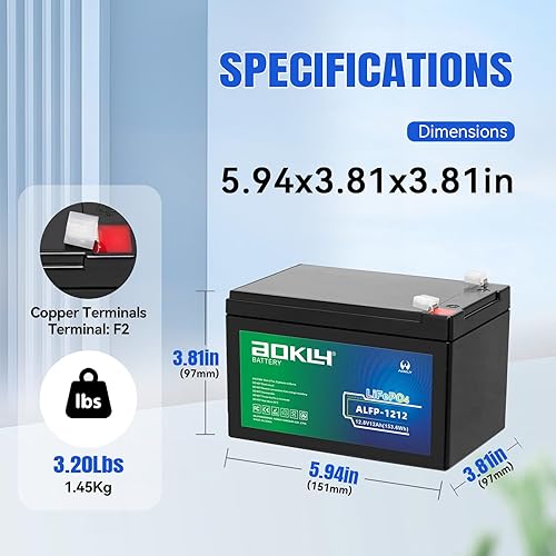 Miniatura 4 de Batería LiFePO4 de 12 V 12 Ah, protección a baja temperatura, más de 4000 ciclos, BMS de 12 A integrado, para UPS, juguetes para montar, buscador de