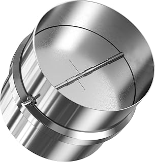 4" Backdraft Damper, One-Way Ducting Insert with Spring-Loaded Aluminum Flaps, Airflow Backflow Preventer for HVAC Vents, Exhaust Fans, Range Hoods, and Dryer Ducts