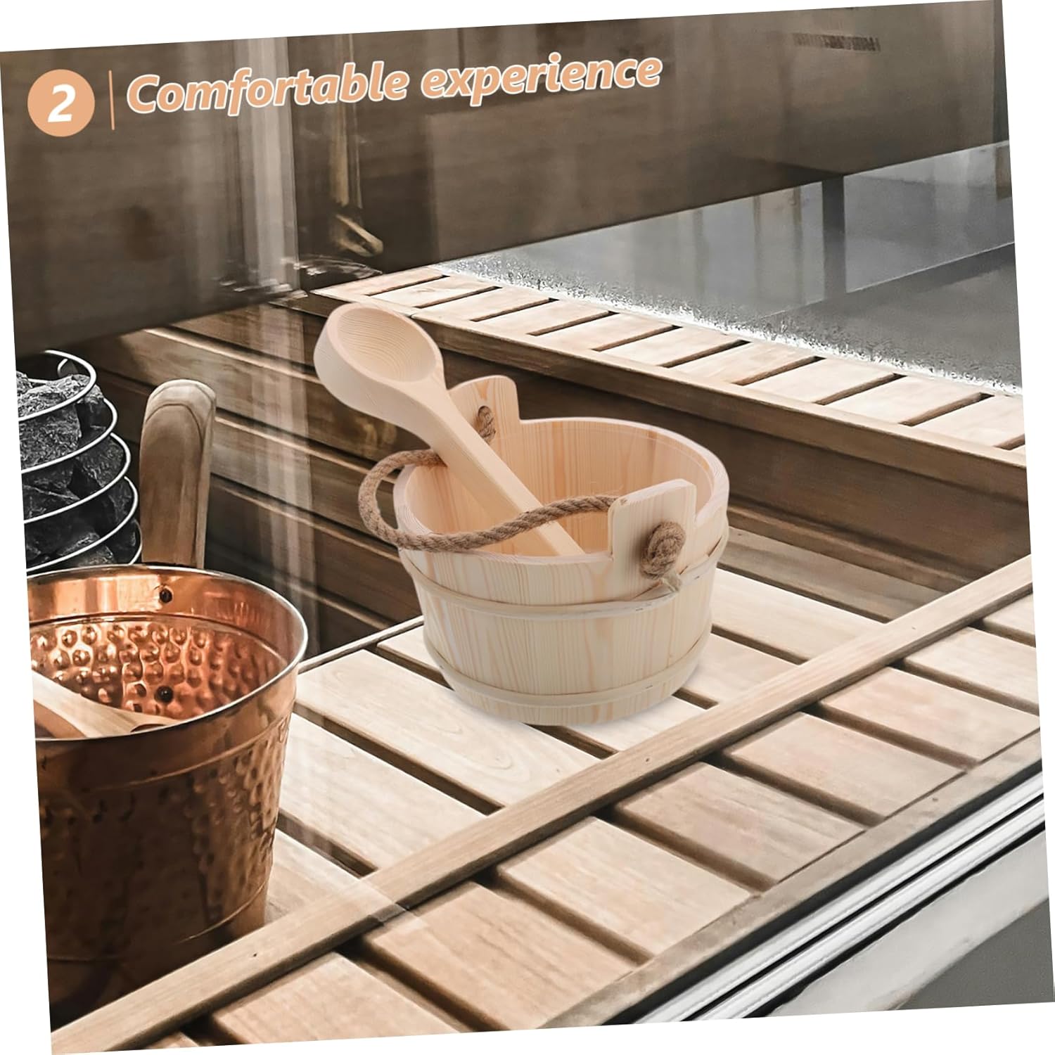 Wooden Sauna Bucket Set Women Spa Accessory Foot Bath Supplies Ladle for Sauna
