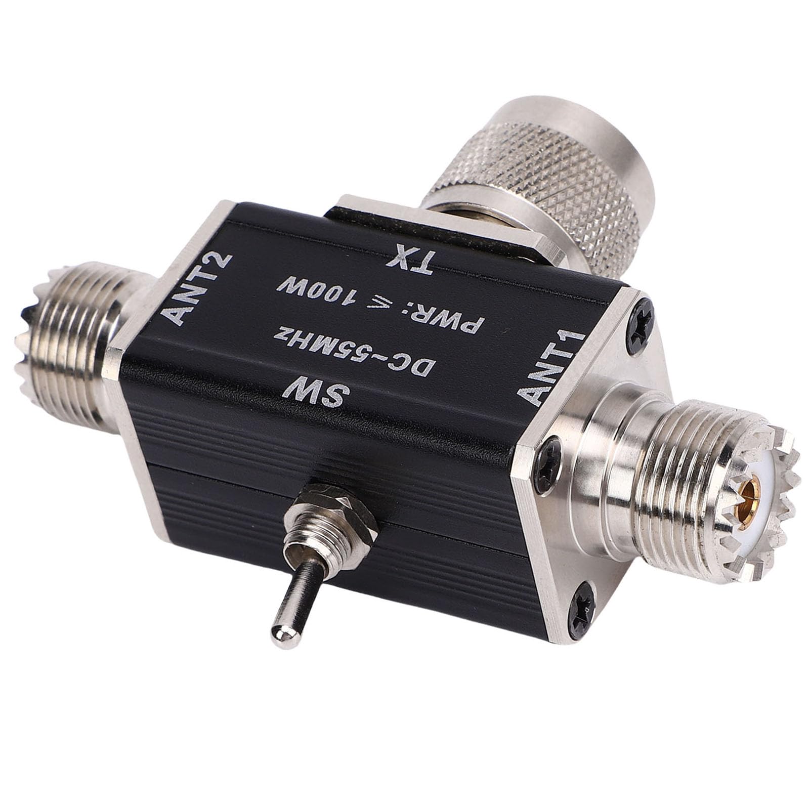 Ausla Commutatore per Antenna Coassiale, Commutatore Coassiale CB HAM a 2 Vie 100 W con Protezione di Interruzione e Messa a Terra per YouKits
