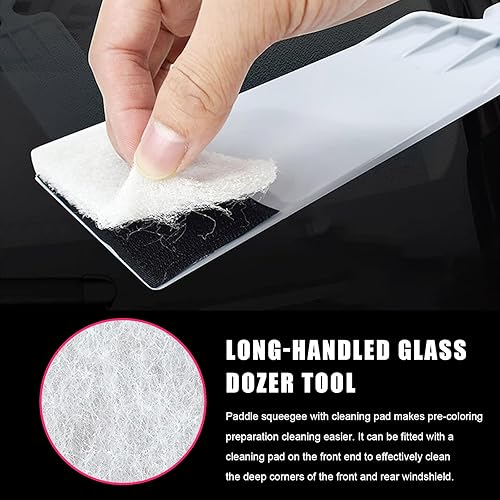 Miniatura 5 de Dickno 2 herramientas de tinte de ventana de mango largo, juego de herramientas de limpieza de ventanas delanteras y traseras de automóvil,