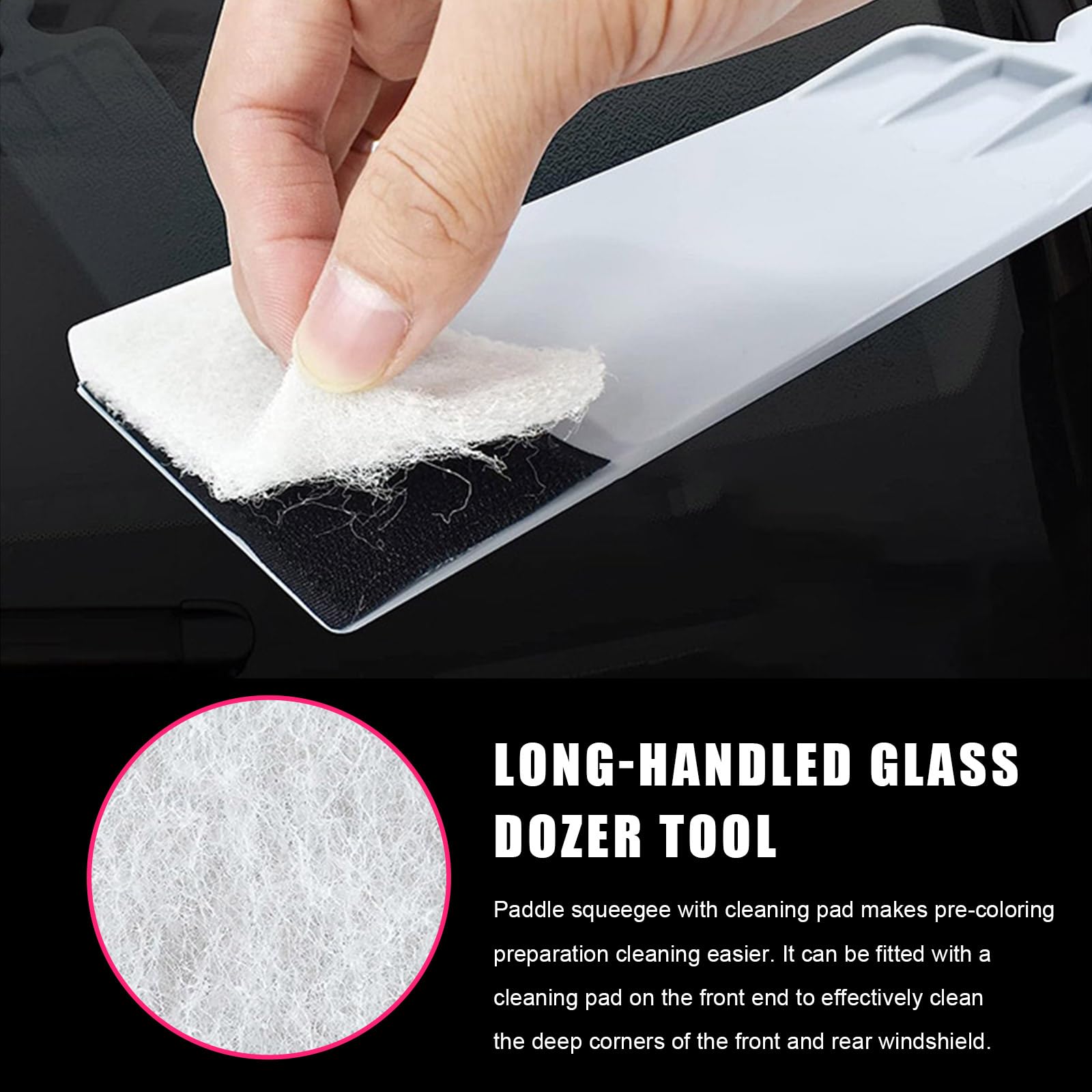 Window Tint Tool Set – Long Handle Bulldozer & Paddle Squeegee For Car Windows, Vinyl Wrap & Ice Removal