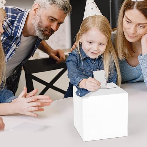 Miniatura 8 de Caja de tarjetas blanca para regalos de boda, buzón de cartón para recepción de boda, baby showers, aniversario, fiesta de cumpleaños, decoración de